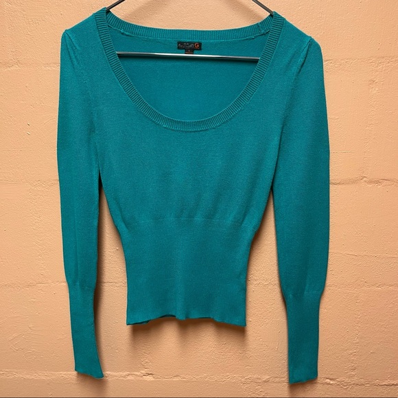G By Guess Teal Fitted Sweater *EUC* - Picture 6 of 12